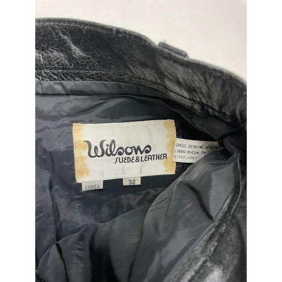 VINTAGE Wilsons Leather Pants Men Size 28 x 34 Black Tag size 32 USA 90s - Picture 8 of 11